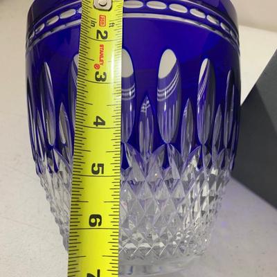 Waterford Clarendon Cobalt Blue Lead Crystal Ice Bucket In Box