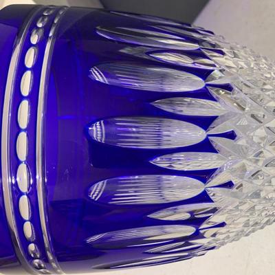 Waterford Clarendon Cobalt Blue Lead Crystal Ice Bucket In Box