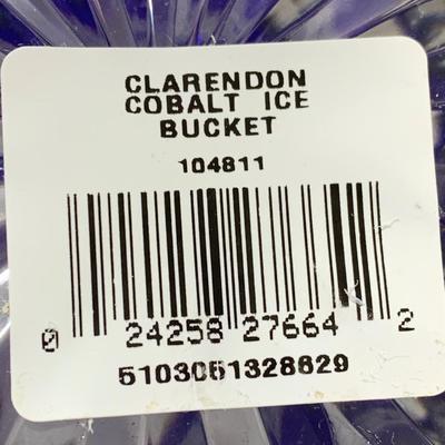 Waterford Clarendon Cobalt Blue Lead Crystal Ice Bucket In Box