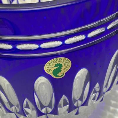 Waterford Clarendon Cobalt Blue Lead Crystal Ice Bucket In Box