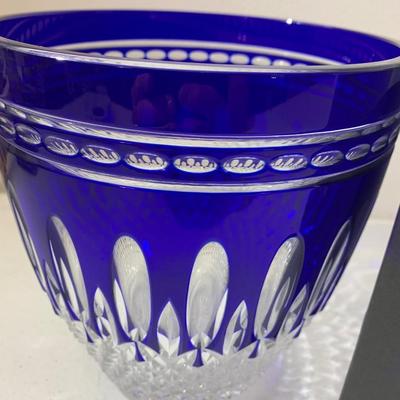 Waterford Clarendon Cobalt Blue Lead Crystal Ice Bucket In Box