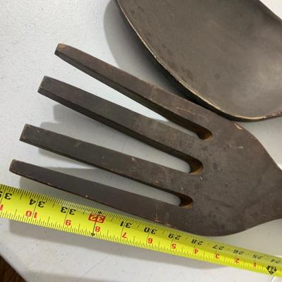 Large Wooden Vintage Fork & Spoon Wall Decor