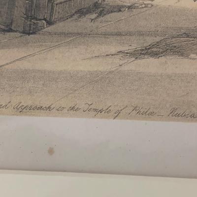 Large Lithograph - Grand Approach To The Temple of Philae Daniel Roberts
