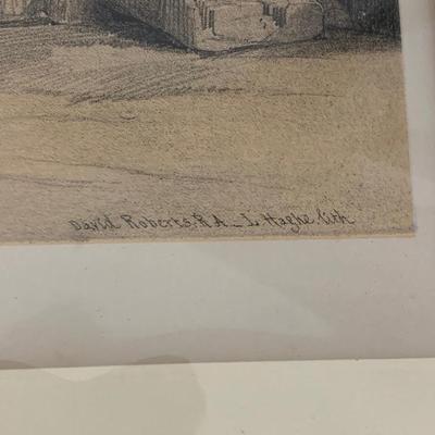 Large Lithograph - Grand Approach To The Temple of Philae Daniel Roberts