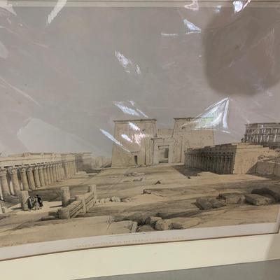 Large Lithograph - Grand Approach To The Temple of Philae Daniel Roberts