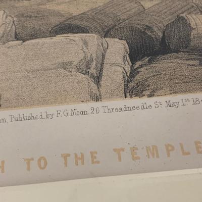 Large Lithograph - Grand Approach To The Temple of Philae Daniel Roberts