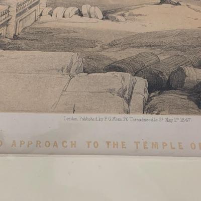 Large Lithograph - Grand Approach To The Temple of Philae Daniel Roberts