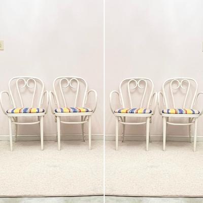 Vtg. Thonet Style Sweetheart Chairs ~ Set Of Four (4)