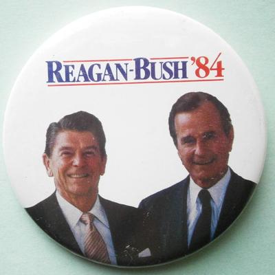 Vintage Large Reagan-Bush 84 Pinback Button