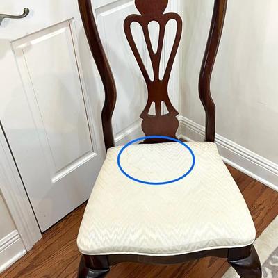 Double Pedestal Dark Wood Dining Room Table & Chairs ~ Read Details