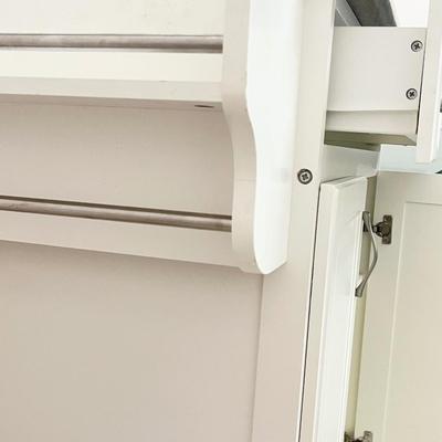 White Wooden Kitchen Cart With Gray Granite Top