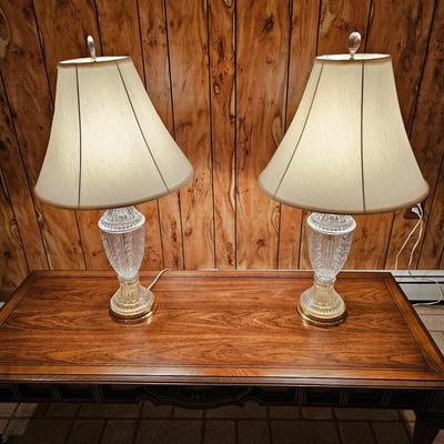 Pair of Clear Glass Table Lamps (BDF-JS)