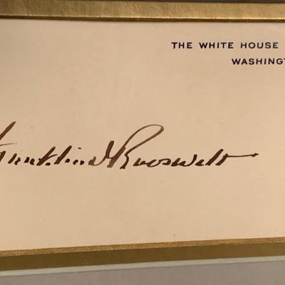 Franklin D Roosevelt Business Card & Photo Framed / Matted
