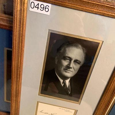 Franklin D Roosevelt Business Card & Photo Framed / Matted