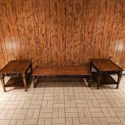 Two Matching End Tables & Coffee Table (BDF-JS)