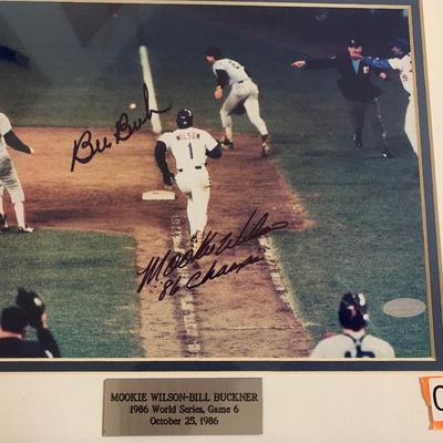 1986 World Series Bill Buckner Mookie Wilson w/COA