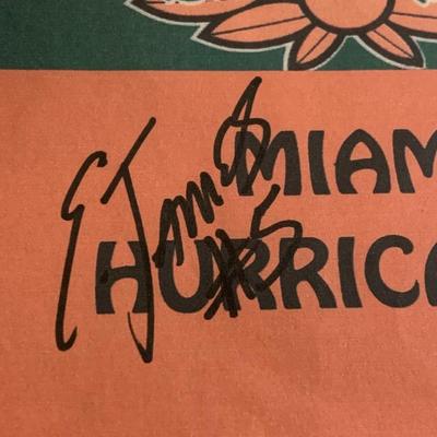 Edgerrin James Miami Hurricanes Autograph
