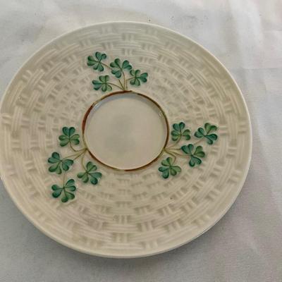 Vintage htf Belleek Basketweave Teacup and Saucer