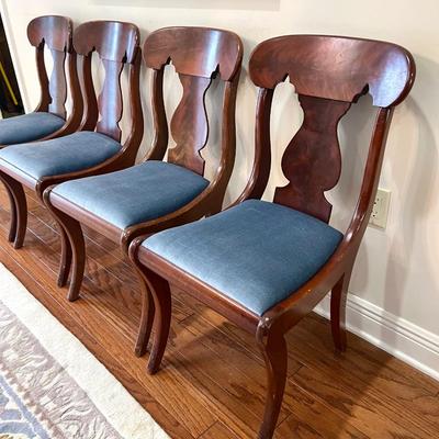 Carved Mahogany Dining Chairs Set Of Four