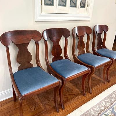 Carved Mahogany Dining Chairs Set Of Four