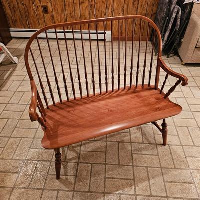 Hitchcock Oak Colonial Spindle Back Bench (BDF-JS)