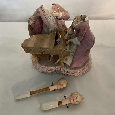 Vintage Victorian Porcelain Nodders with Piano