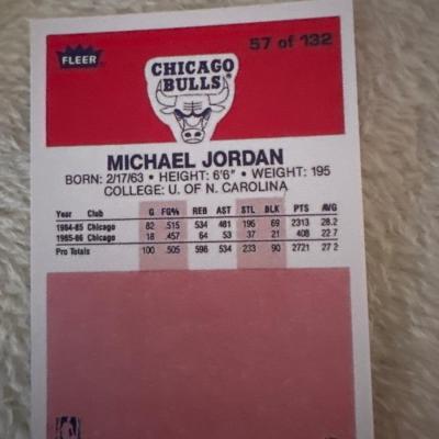 1986-87 Fleer Michael Jordan GOAT ROOKIE CHICAGO BULLS