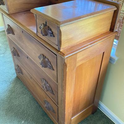 LOT 33: Vintage Wooden Dresser (Top Piece Detached)
