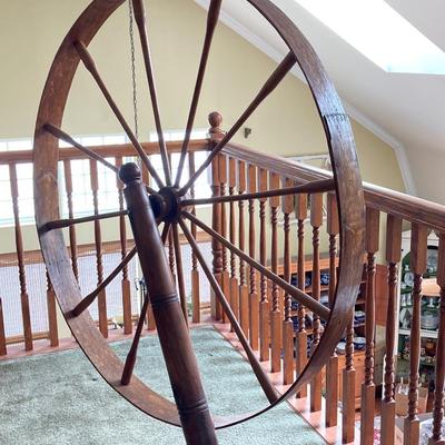 LOT 53: Large Wooden Spinning Wheel