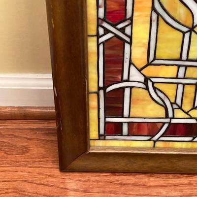 LOT 102: Stained Glass Decorative Panel