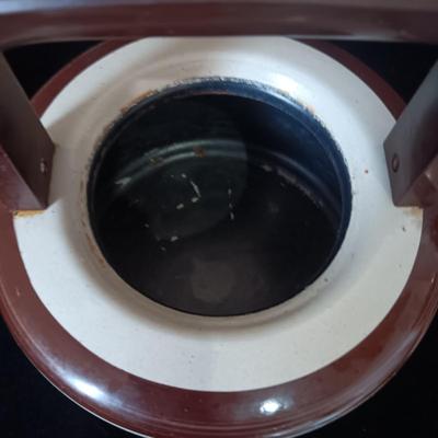LARGE ENAMEL BOWL AND TEA KETTLE PLUS GLASS BEVERAGE CONTAINER