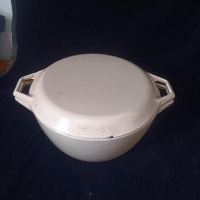 COPCO DENMARK ENAMELED CAST IRON DUTCH OVEN AND SERVING BOWL