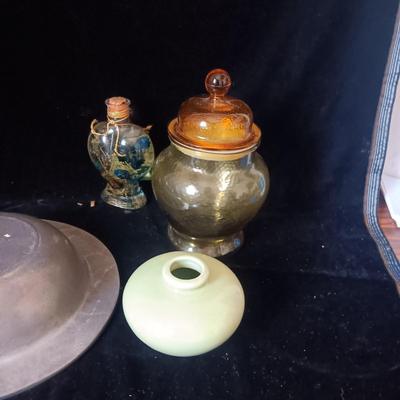 WILTON ARMETALE PIZZAZZ, 3 GLASS GLOBE BOWLS AND MORE