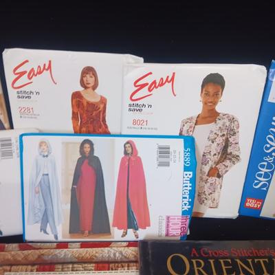 SEWING PATTERNS AND 3 LARGE CRAFT/SEWING BOOKS