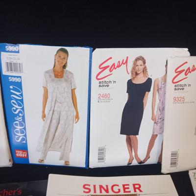 SEWING PATTERNS AND 3 LARGE CRAFT/SEWING BOOKS