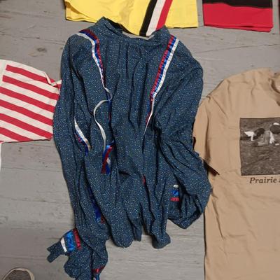COSTUMES WORN FOR A TRIBAL GATHERING AND 2 T-SHIRTS