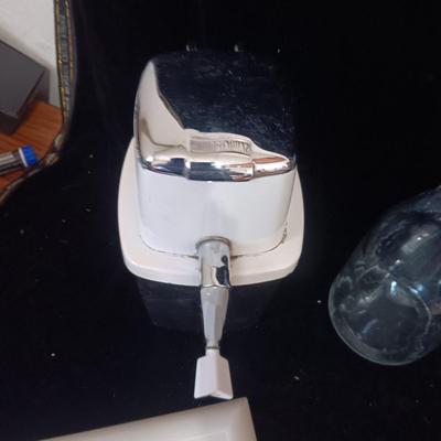 LIQUOR DECANTERS, ICE CRUSHER, MUSTACHE CUP, ZIPPO LIGHTER AND MORE