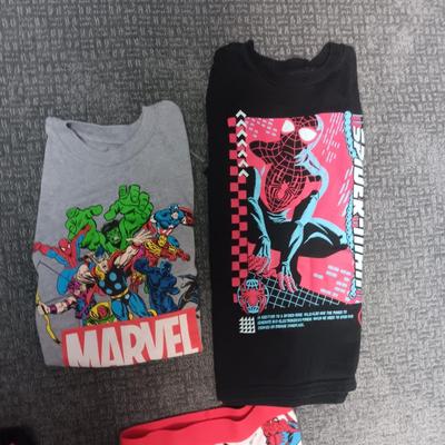 CHILD'S MARVEL SPIDER-MAN SWEAT PANTS, PJ BOTTOMS AND T-SHIRTS SIZE 6 - 7