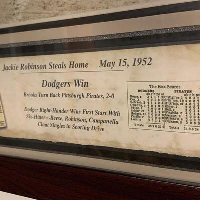 Jackie Robinson Steals Home - Large Print Framed