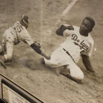 Jackie Robinson Steals Home - Large Print Framed