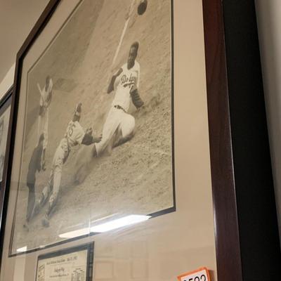Jackie Robinson Steals Home - Large Print Framed