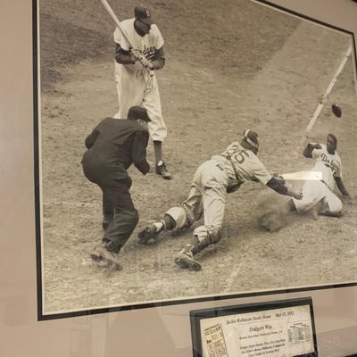 Jackie Robinson Steals Home - Large Print Framed
