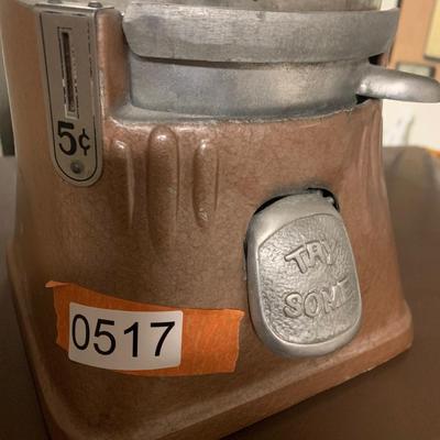 Vintage Standard 5 Cent Coin Op Vending Machine w / Music Box Dancer