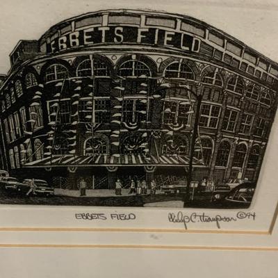 Signed Sketch Ebbets Field Framed 1/150
