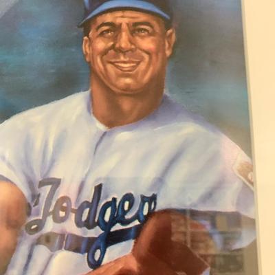 Signed Large Print Brooklyn Dodgers Hodges Snider Reese 1/500 Framed