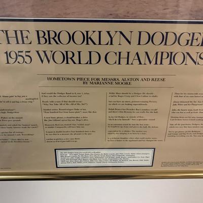 1955 Brooklyn Dodgers Team Photo Framed