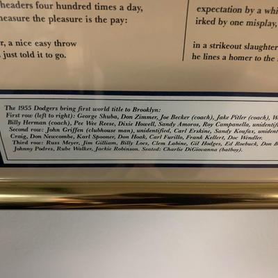 1955 Brooklyn Dodgers Team Photo Framed
