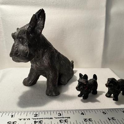 3 Mid Century Modern Metal dogs