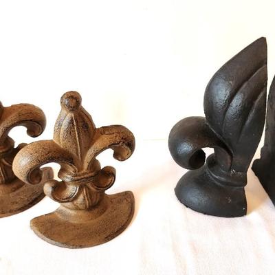 Lot #6 2 Pair of Contemporary Fleur di Lis Bookends