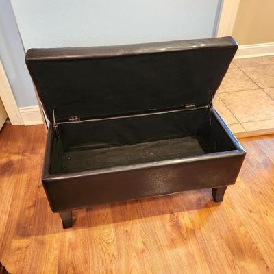 Lot #12 Black "Pleather" Bed Bench with storage